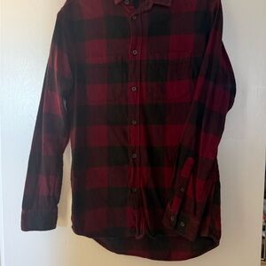 Divided Red and Black Checkered Casual Shirt